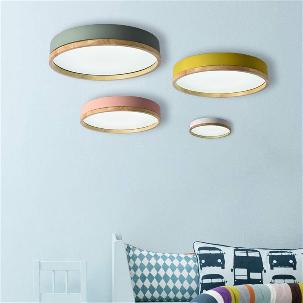 JINWELL Holz Deckenleuchte Weiß Runde Schlafzimmer Lampe