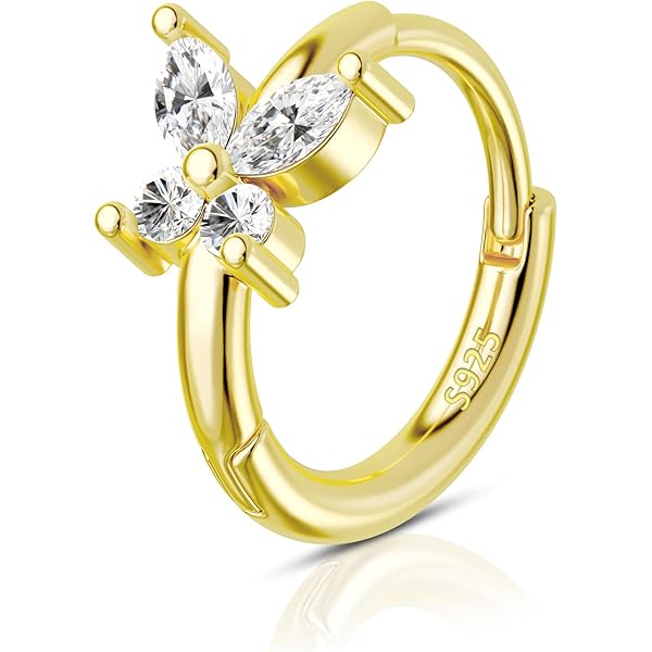 COCHARM 14K Gold Plated 925 Sterling Silver Small Hoop Earrings - 20g Cartilage Huggie Hoops For Women & Men