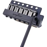 Guyker Guitar Tremolo Bridge String Spacing 10.8MM with Brass Saddle and Brass Block &amp; Spring and Claw, Pop-In Vibrato Bar, Complete Install Kit, GG1009A Black
