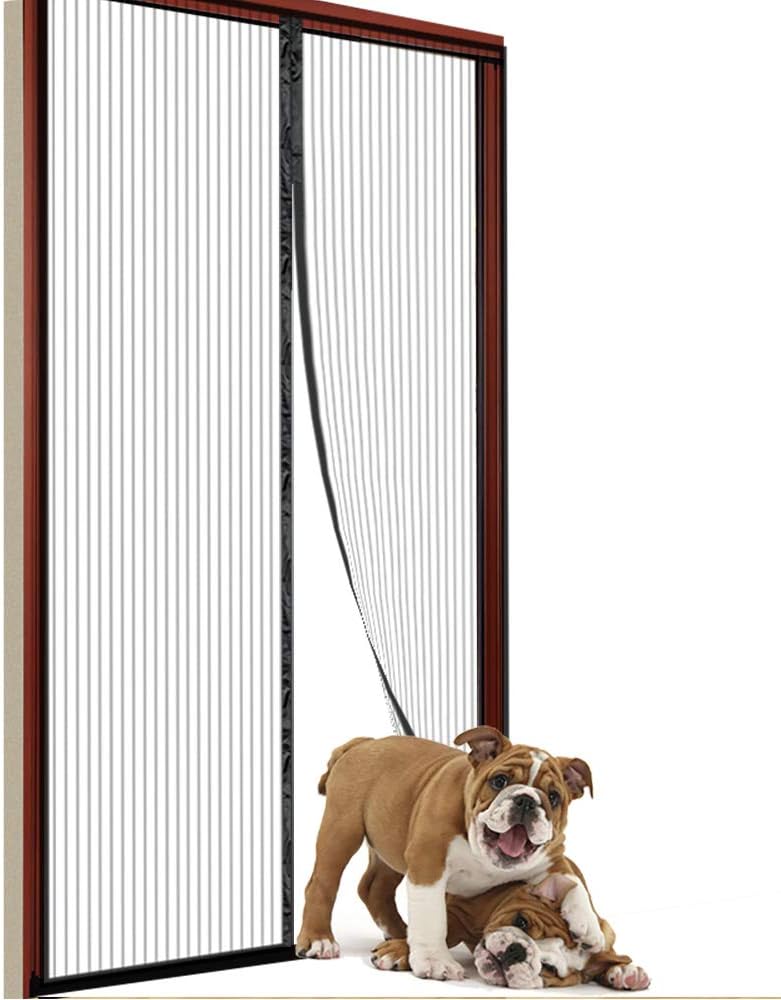 Durable Magnetic Screen Door 36 x 80, Magnetic Screen Door Curtain for Sliding Glass Door, French Doors, Patio Doors, Black