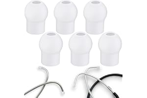 YALOJE 6pcs Stethoscope Ear Tips Replacement, Silicone Stethoscope Ear Pieces, Pliable Noise Reduction Earplugs Soft-Sealing Earbuds for Doctors, Compatible with MDF, ADC -White