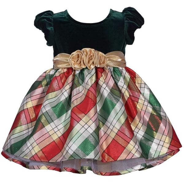 white christmas dresses Bonnie Jean Toddler Girls Striped Nutcracker Printed Dress, Green, 2T