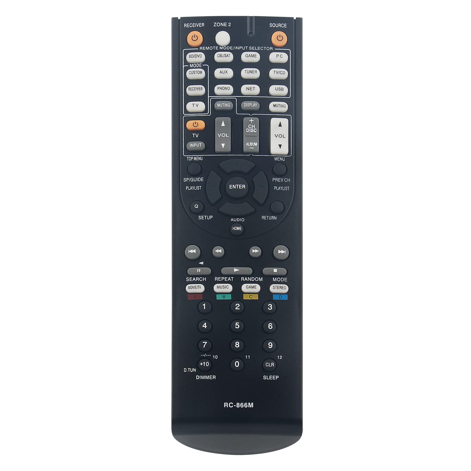 New RC-866M Replace Remote Control- RC866M AV Remote Control Replacement fit for ONKYO AV A/V Receiver RC-866M DVD/CD/Tuner TX-SR RZ NR HT-R S RC 866M RC866M Remote Controller