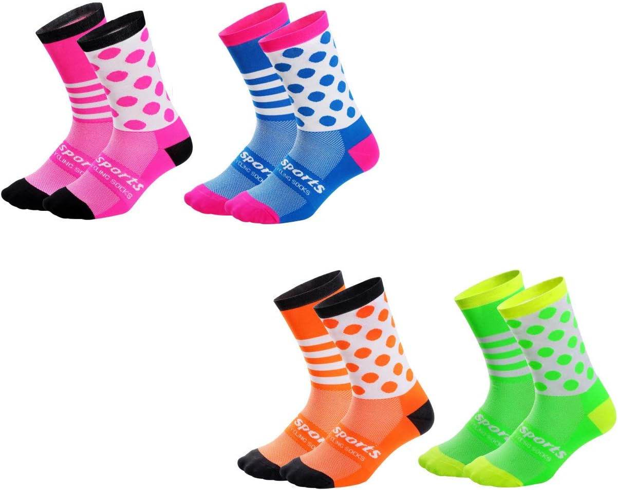 Mens Calf Socks, Mens Sports Socks Non Slip Cushion Crew Sports Grip Comprssion Socks for Football, Basketball, Soccer, Cycling, Walking, Running