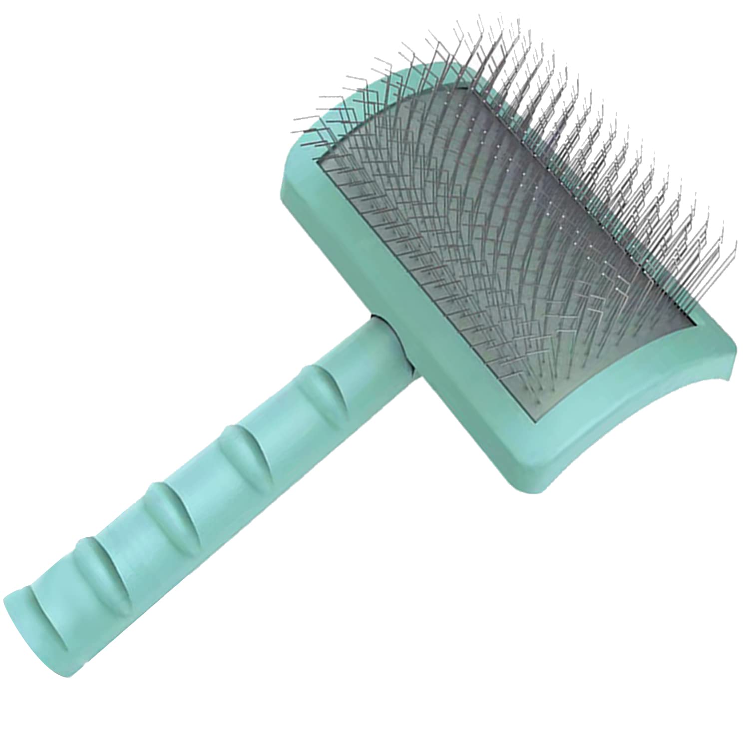 Dasing Firm Slicker Brush for Dogs- Extra Long Pin Slicker Brush for Large Dog Pet Grooming Wire Brush and Deshedding (Green)