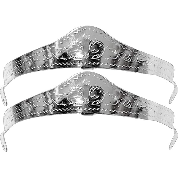 Modestone Pair Of Metal Heel Caps/Guards For Cowboy Boots - Western Filigree Design, Black Gold, O/S