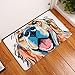 LANGUGU Home Garden Non-Skid / Slip Rubber Back Kitchen Mat Bath Rug Entrance Mat Golden retriever Dog Watercolor Machine Washable Indoor Outdoor Hallway Carpet