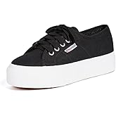Superga womens 2790 Acotw Platform Fashion Sneaker, Black/White, 6.5 US