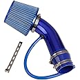 Pindex 3 Inch High Flow 76mm Cold Air Intake Induction Pipe Hose Kit with Air Filter Car Cold Air Intake Turbo Filter Aluminum Automotive Air Filter Induction Flow Hose Pipe Kit