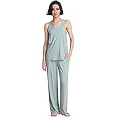 GYS Pajama Set for Women Bamboo Viscose U Neck Tank Top and Pants Soft 2 Piece Sleepwear Sets