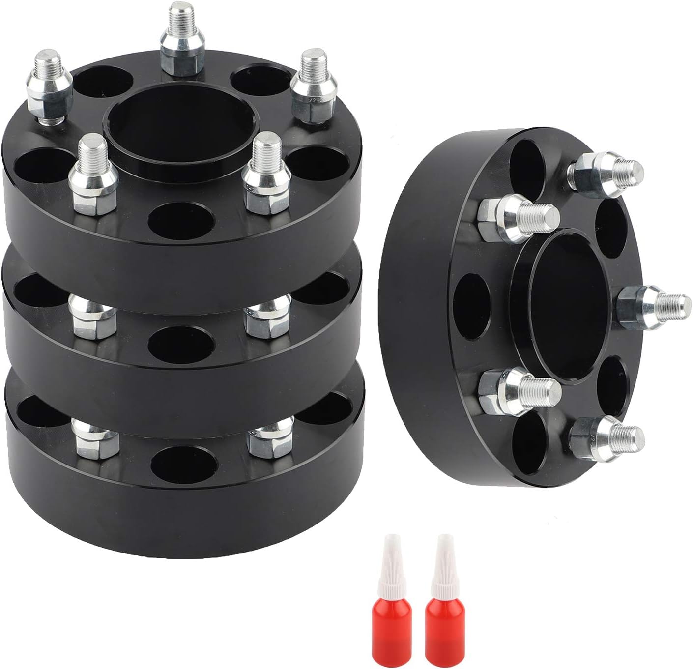 5x5 Wheel Spacers, 1.5'' Thickness 5x127 Wheel Spacers 71.5mm hub core with 14x1.5 Thread