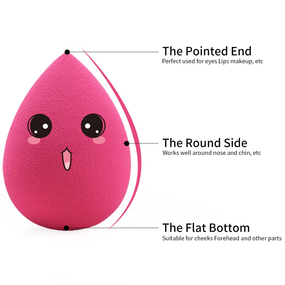 BEAKEY 5 Pcs Makeup Sponge Set Blender Beauty Foundation Blending Sponge, Flawless for Liquid, Cream, and Powder, Multi-colored Makeup Sponges : Beauty