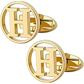 GWD Cufflinks for Men Classic Tuxedo Shirt Wedding Cuff Links Personalized Initials A-Z Gift
