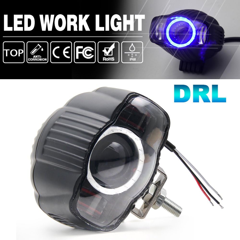 Jiuguang LED Motorcycles Driving Lights LED Work Light Dual Color Temperature Super Bright DRL 25W 3000 Lumens for Car Boat Truck 1pc