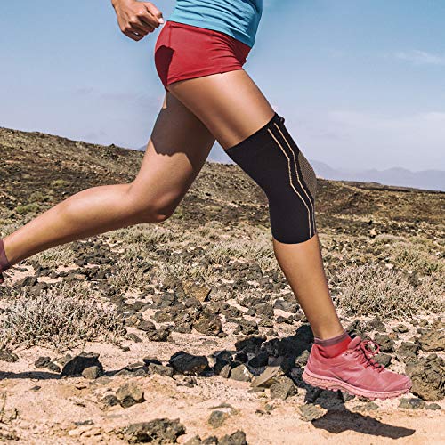 Thx4COPPER Sports Compression Knee Brace for Joint Pain and Arthritis Relief, Improved Circulation Support for Running, Jogging, Workout, Gym-Best Knee Sleeve-Single-Large