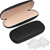 Joyberg Glasses Case, 2 Pack Eyeglass Case with Cleaning Cloth, Glasses Case Hard Shell Fits Most Glasses
