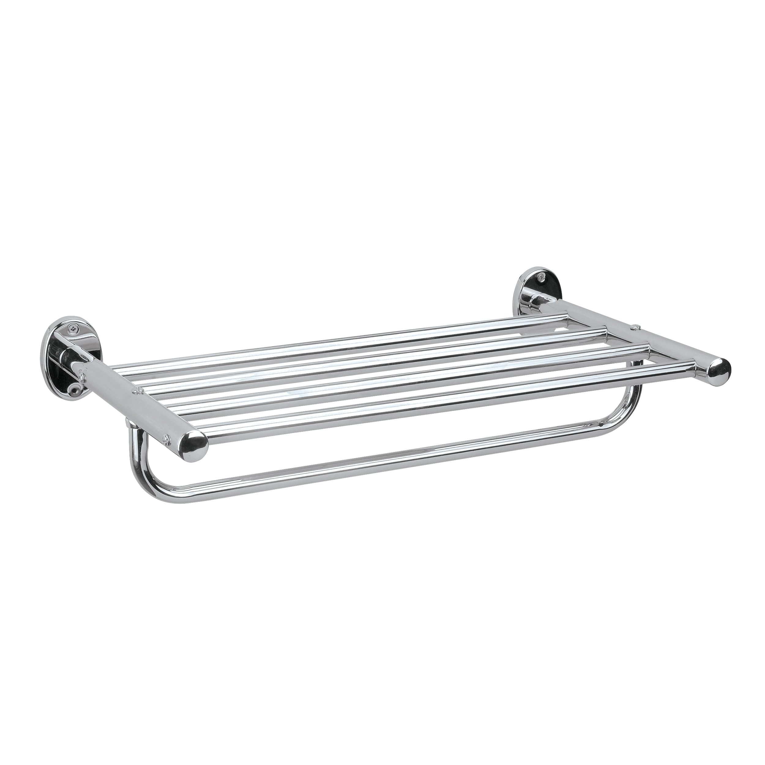 MSV Wall Shelf with Towel Rail, Silver