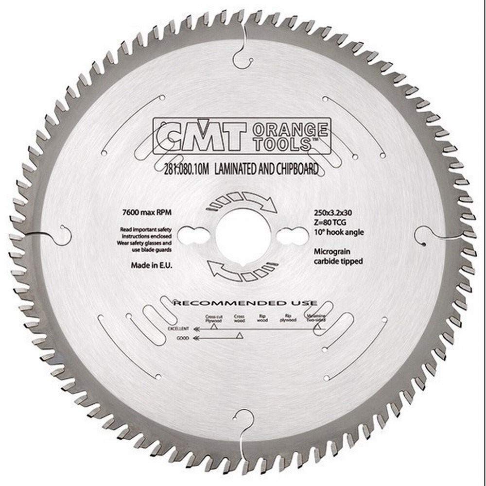 CMT 281.080.10M - Laminate-Chipboard Saw Blade 250X3.2/2.2X30 Z80 10Hwg