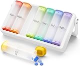KOVIUU Weekly Pill Organizer 14 Compartments 2 Daily Dosing AM PM
