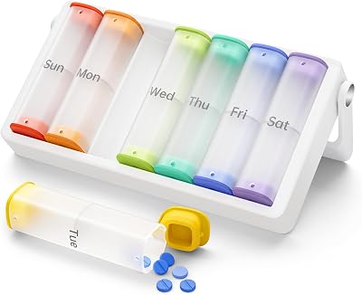 KOVIUU Weekly Pill Organizer 14 Compartments 2 Daily Dosing AM PM