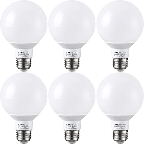 Amazon Com Torchstar G25 Globe Led Bulb Dimmable Vanity Light 5 5w 60w Eqv Ul Listed 5000k Daylight For Makeup Mirror Pendant Bathroom Dressing Room 3 Year Warranty Pack Of 6 Home Improvement
