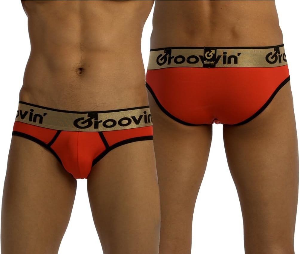 Groovin' Red BoldLine Hip Brief at Amazon Men’s Clothing store Briefs Underwear