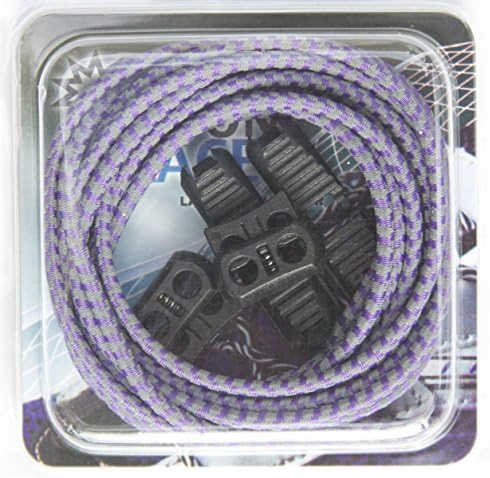 BOOMLACES "Laces With Power" No Tie Shoelaces For Boys, Girls, Men, & Women (Reflective Purple Shoelaces)
