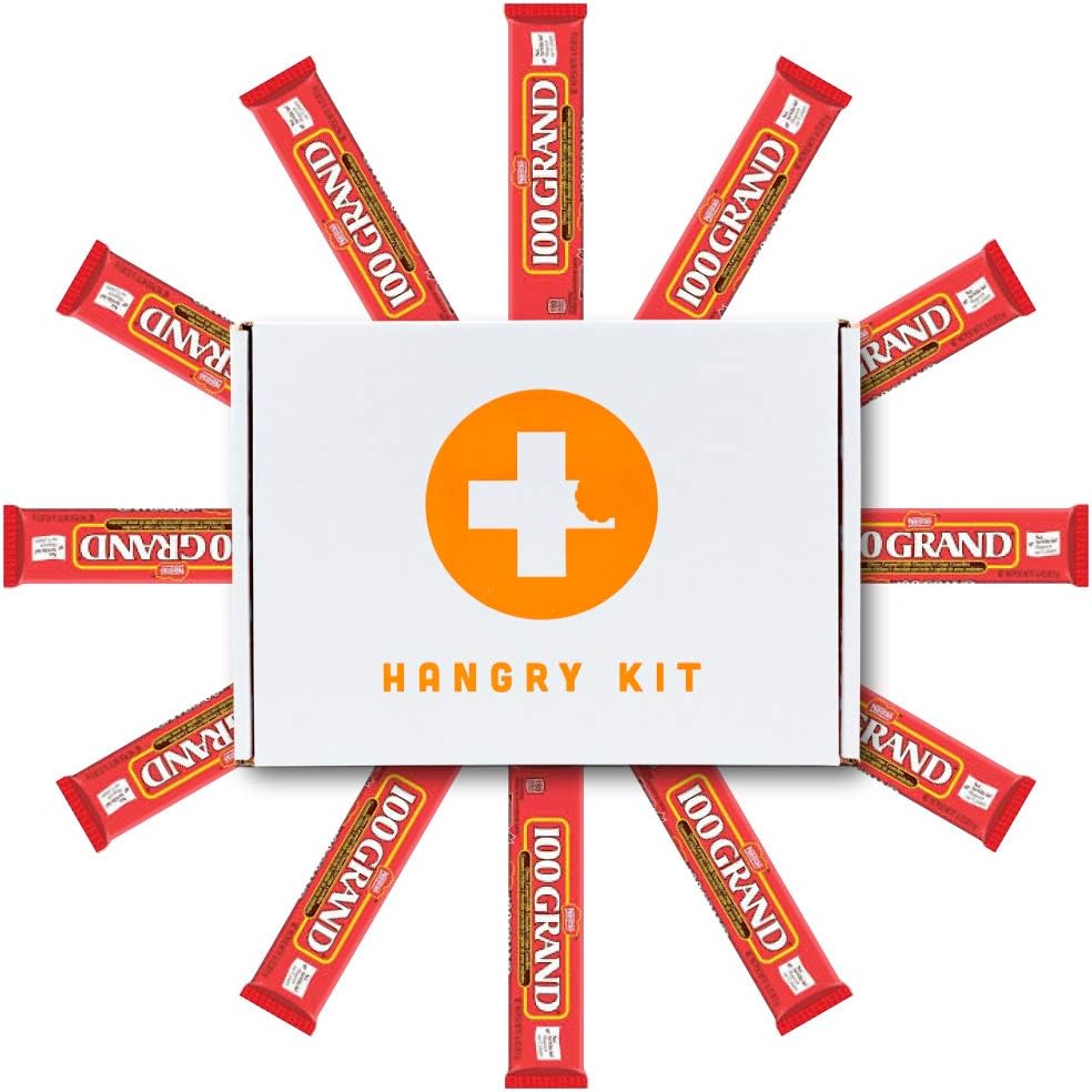 100 Grand Candy Bar 12 Pack Gift Boxed by Hangry Kits. If You're Looking For 100 Grand To Gift To Someone You Love, 100 Grand Candy Bar Bulk Pack Is Perfect. (Big Pack)