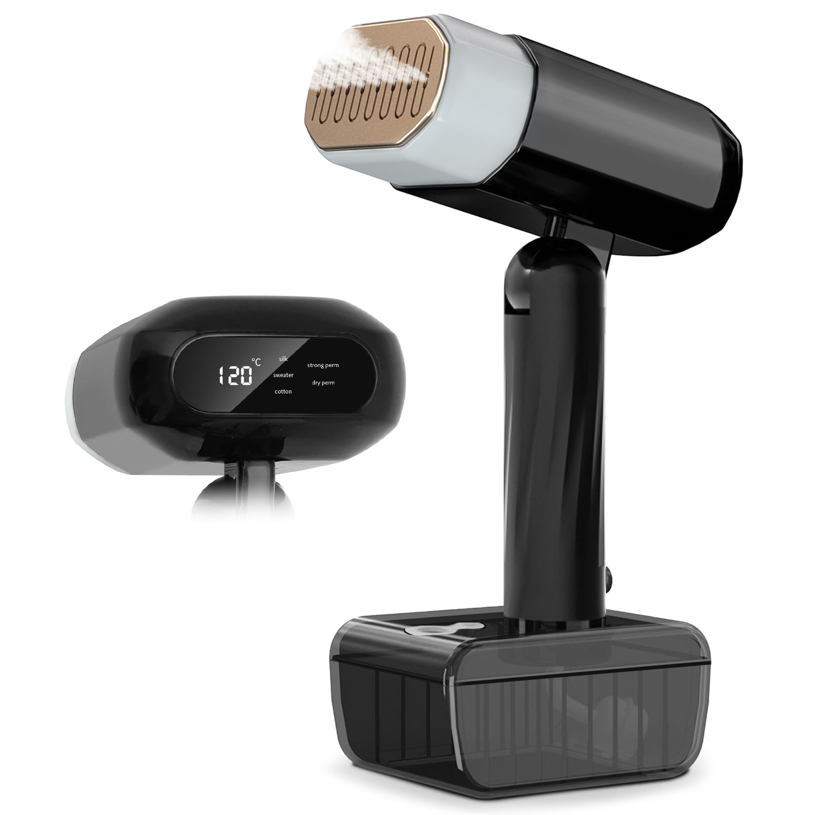 Photo 1 of 2025 Upgrade Steamer for Clothes, 2 in 1 Iron & Steamer for Quick Wrinkle Removal, 5 Adjustable Grades Temperature with LED Digital Display for Home, Office and Travel Use