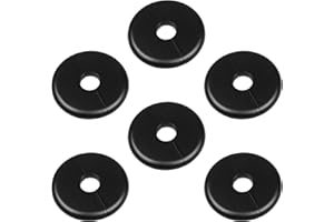 MROMAX 6Pcs Wall Split Flange for 0.6"/16mm Diameter Pipe ABS Round Self-Adhesive Escutcheon Plates 2.8"/70mm OD Plumbing Cover Plates Cover for Water Pipe Faucet Wall Hole Decoration Accessories (Black)