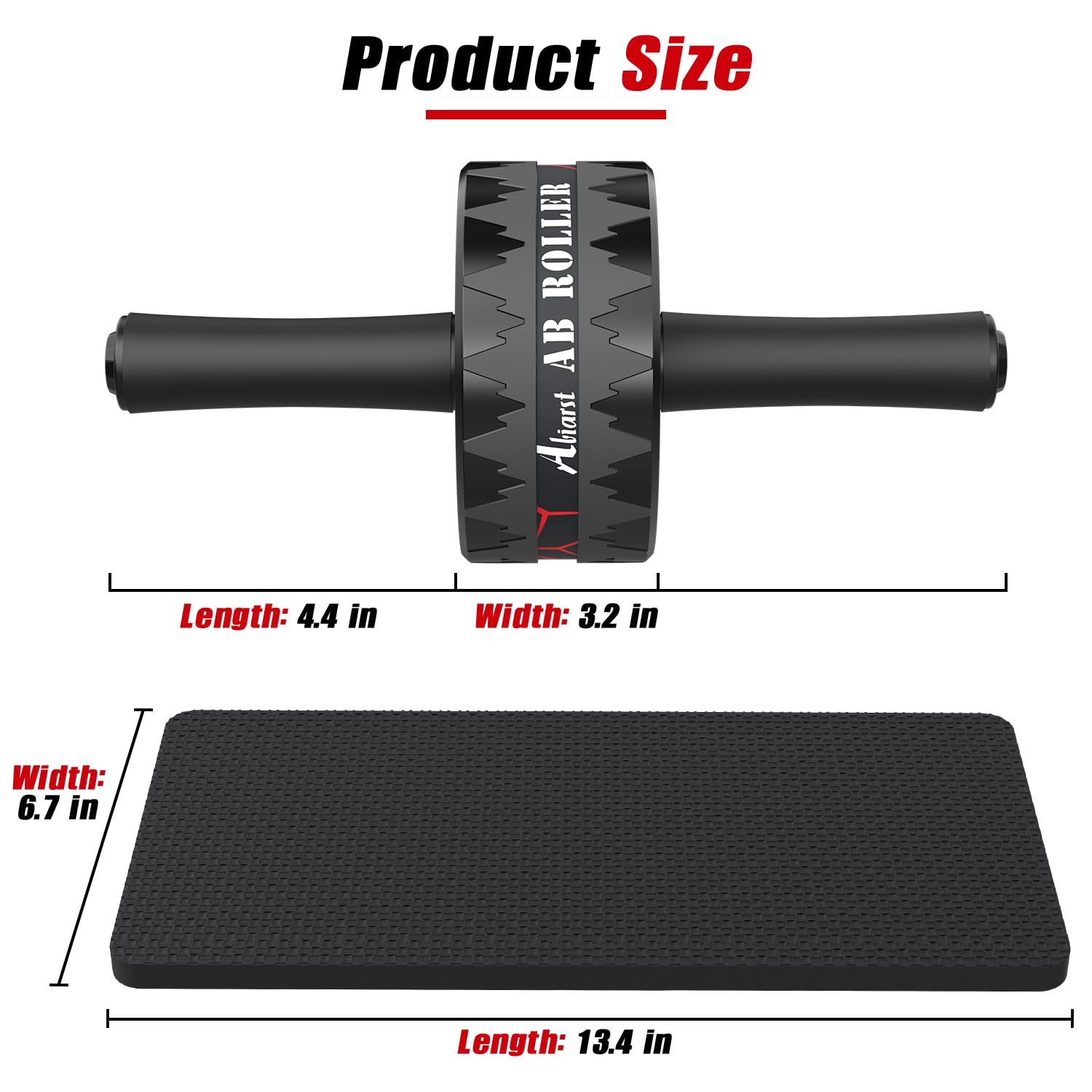 Ab Roller Wheel, Abs Workout Equipment for Abdominal & Core Strength Training, Home Gym Exercise Wheels for Men Women, with Knee Pad Accessories