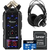 Zoom H6essential 6-Track 32-Bit Float Handy Recorder w/Headphones,32GB Card | 32-bit float 6-track recorder with XLR inputs and 32GB card for musicians, filmmakers and podcasters