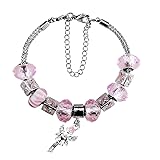 White Birch June Birthstone Angel Charm Bracelet