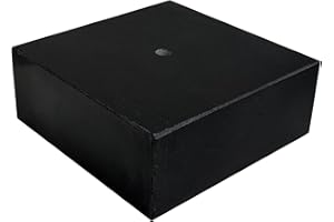 Premium Black Marble Display Base with Center Mount Hole – Polished Stone Pedestal Stand for Sculpture, Statue, Art, Awards, 