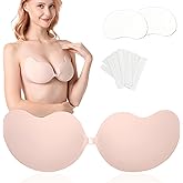 LAZYROSY Sticky Bra Push Up Backless Bras Strapless Stick on Bra Invisible Adhesive Bra with Nipple Covers for Women