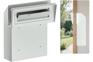 Pochar Door Drop Box for Mail, Rent, Deposit, and Night Key - Door Mount Locking Mailbox with Rear Access Through The Door (10.5'' x 2.25'' Mail Slot) (12'' x 4.25'' x 15'' (Rainproof), (Beige)