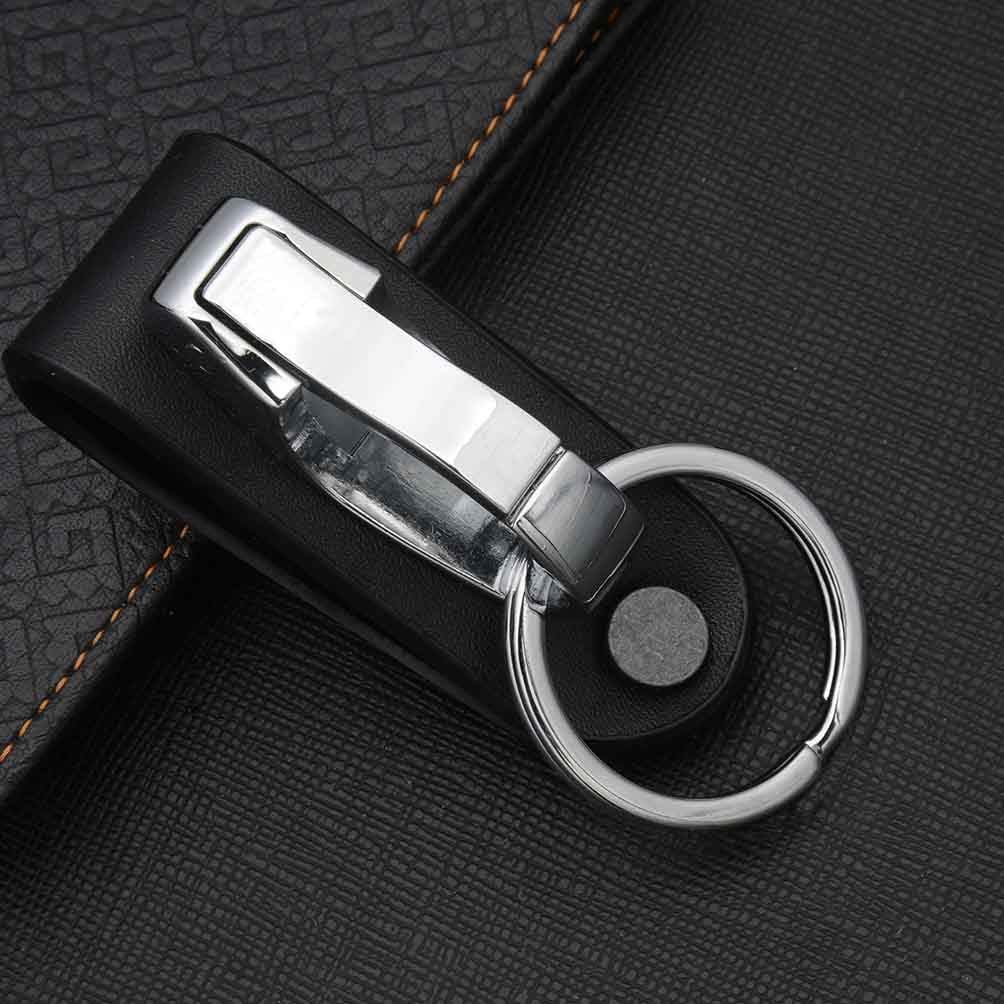 Keychains for Men, Liangery Leather Keychain with Metal Keyring Belt Key Chain Hook Stainless Steel Key Ring Holder Gift Key Keychain with Detachable Key Rings for Keys: Office Products