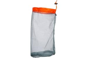 FILFEEL Mesh Stuff Sack Light Weight Nylon Mesh Drawstring Storage Bag for Travelling Hiking Camping Stuff Storage(Orange M)
