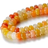 5x8mm Natural Beads Rondelle Spacer Loose Beads for Jewelry Making DIY Crafts Design Handcraft Making 1 Strand 15.5"(Yellow Jade)