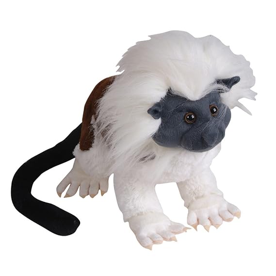 14" Cotton Top Tamarin Monkey Plush Stuffed Animal Toy