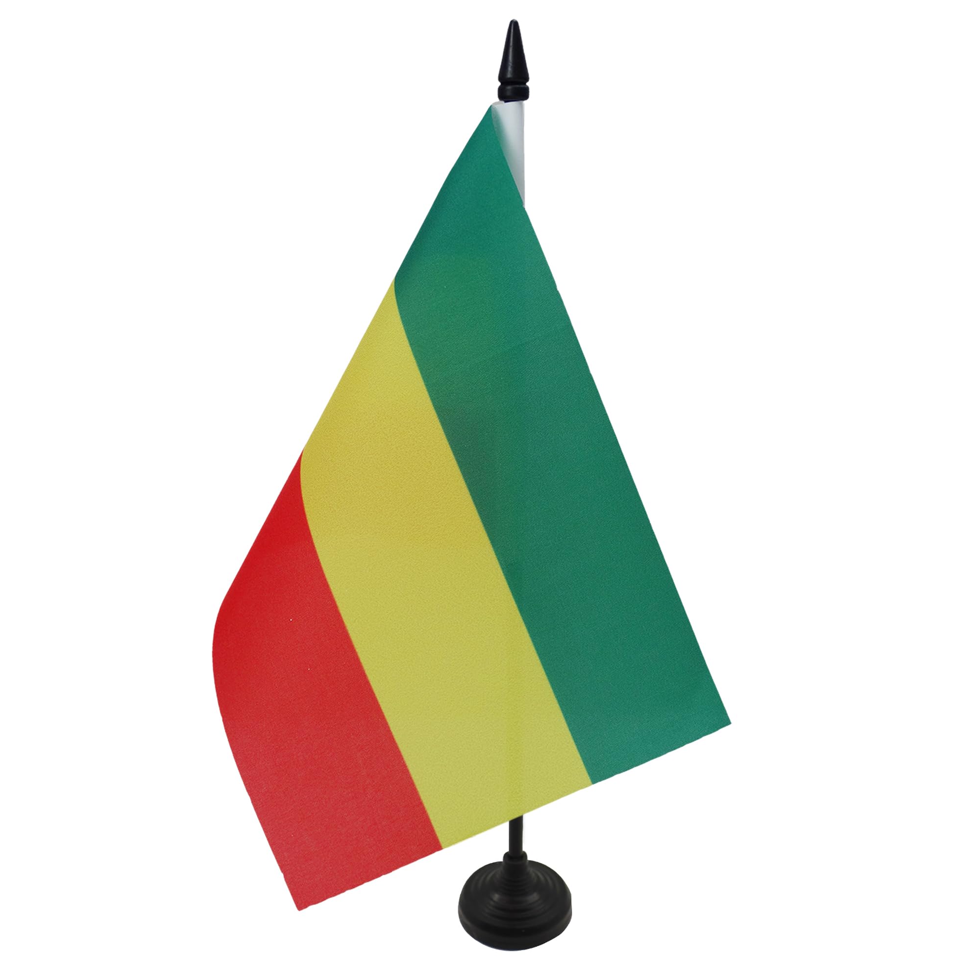 AZ FLAG Ethiopia without arms Table Flag 5'' x 8'' - Ethiopian civil Office Decoration 100% Polyester 21 x 14 cm - Mini Desk Flag with Pole and Black Plastic Base