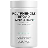 Codeage Polyphenols Broad Spectrum Supplement - Blend of 15 Berries, Fruits, and Botanical Extracts, Decaf Green Tea Leaf, Quercetin, Resveratrol, Pomegranate, Turmeric - Non-GMO - 120 Capsules