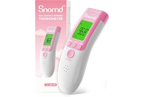 Snomd Digital Non-Contact Infrared Forehead Thermometer for Adults, Kids, and Baby, 3-in-1 Medical Grade Thermometer with Fever Indicator, Instant Reading, Backlit LCD Display