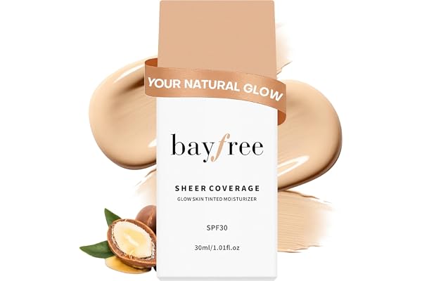 bayfree Glow Skin Tinted Moisturizer, Lightweight Sheer Coverage Skin Tint, Long Lasting Hydrating & Weightless, Makeup and S