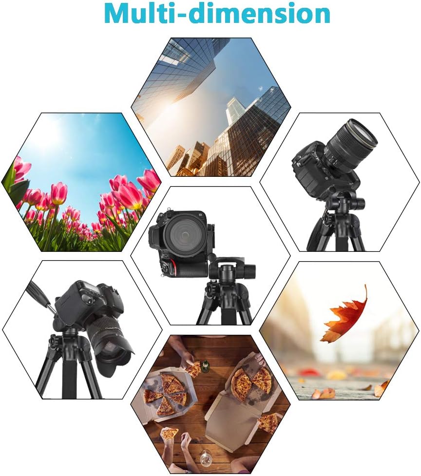72-Inch Camera/Phone Tripod, Aluminum Tripod/Monopod Full Size for DSLR with 2 Quick Release Plates, Universal Phone Mount and Convenient Carrying Case Ideal for Travel and Work - MH1 Black : Camera & Photo