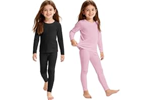 American Trends 2 Set Thermal Underwear for Unisex Kids - Soft Toddler Base Layer for Skiing/Cold Weather Long Johns
