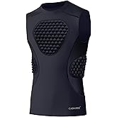 Cabasse Youth Padded Protective Shirt, Chest Rib Protector Heart Guard Sternum Shirt for Football Paintball Baseball