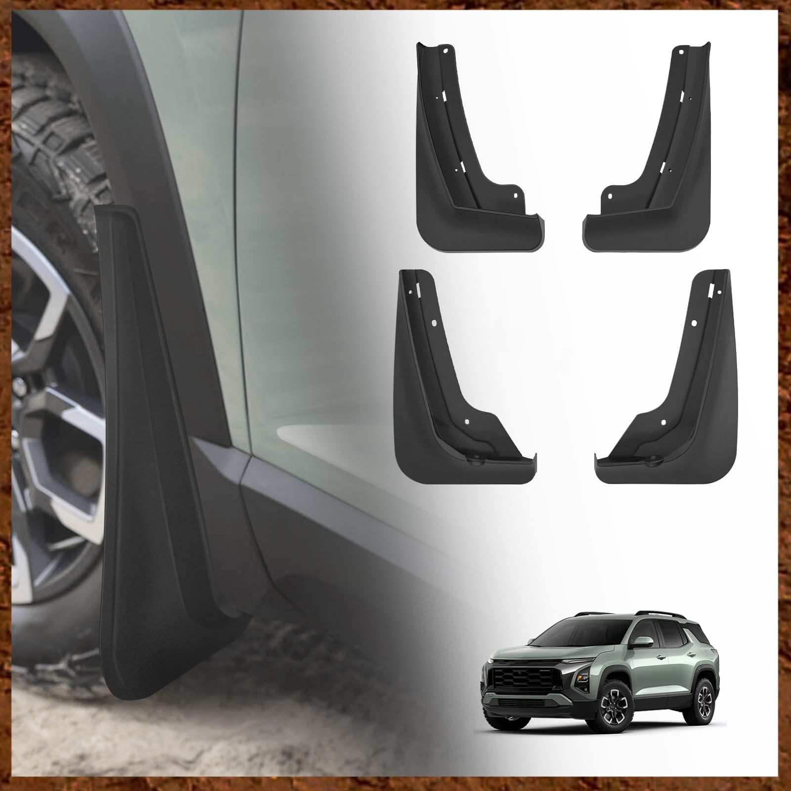 Photo 1 of Muslogy Mud Flaps Splash Guards Compatible with 2025 Chevrolet Equinox Accessories All Weather Fender Guard Mudguards Sediment Protection Front & Rear 4PCS Fit Equinox LT RS ACTIV(Won't Fit EV)