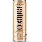 Coaqua Chocolate’y Coconut Water (12 Pack), Naturally Smooth Electrolyte Drinkr – Refreshing Chocolate Twist for Hydration & Recovery – 12 fl oz Cans