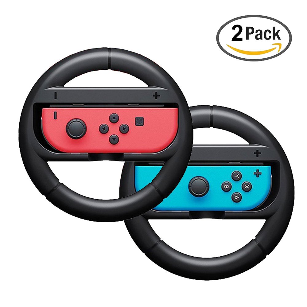 Nintendo Switch Steering Wheel Grip, Super Wow[2 pack]Racing Game Grip for Nintendo Switch Joy-Con Controller